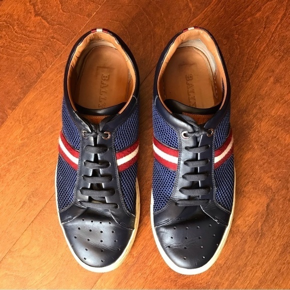 Bally Herk Men’s Mesh and Leather Low Top Sneakers, Size 11D - Picture 1 of 12